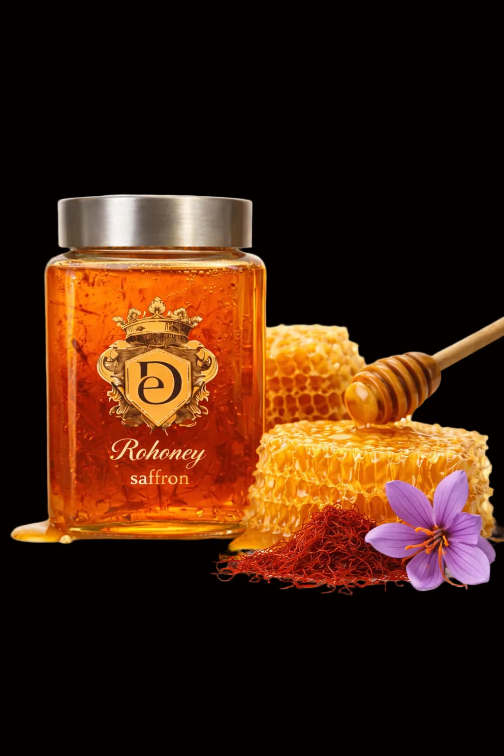 Miere premium cu șofran, 500g - Rohoney Domeniile Enascut